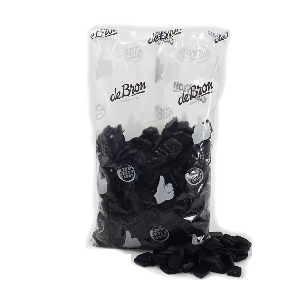 Salty Liquorice Diamonds No Added Sugar Free Pick & Mix Sweets De Bron 1kg